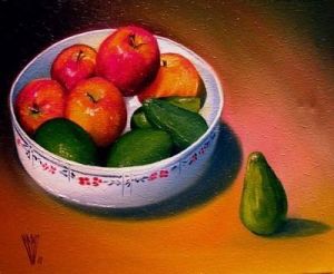 Peinture de Hano Pierre: Les pauv'pommes, leurs avocats et l'avocat général