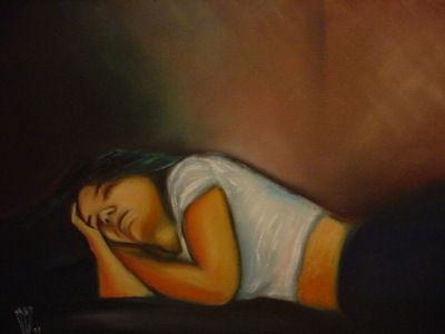 La belle dormait - Peinture - Hano Pierre
