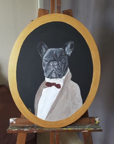 Om le bouledogue  - Peinture - Mhelene