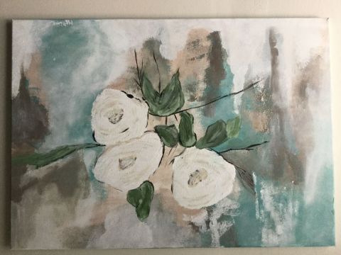 Les fleurs blanches - Peinture - Mhelene