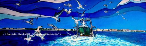 RETOUR AU PORT - Peinture - ALAIN FAURE RETOUR AU PORT - Peinture - ALAIN FAURE