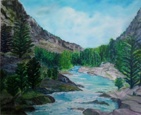 TORRENT DES MONTAGNES - Peinture - LUCIE2