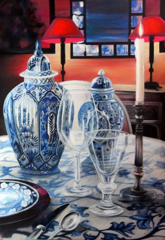 Une touche de bleu - Peinture - Christelle Larson