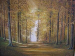 Peinture de RA FREDERICK: chemin forestier