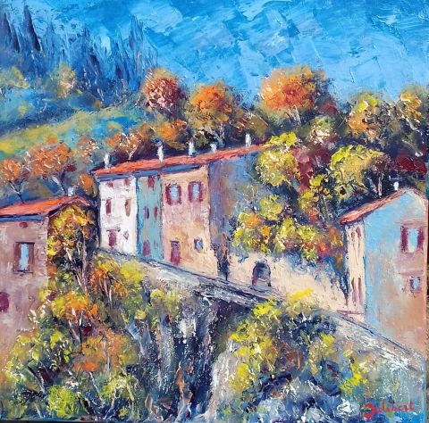 Le barri en automne - Peinture - francis JALIBERT Le barri en automne - Peinture - francis JALIBERT