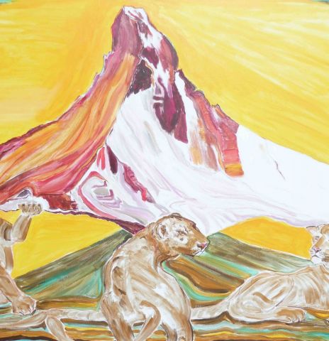 l'ascension du Cervin..détail - Peinture - Kidist Hailu DEGAFFE