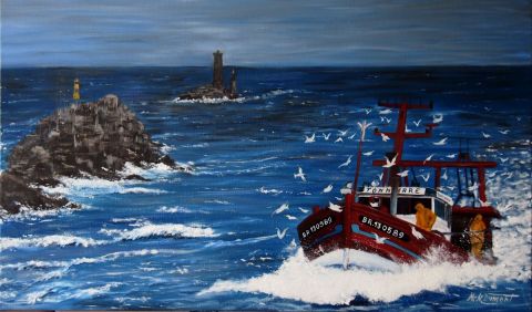 La pêche en Mer d'Iroise - Peinture - Marie-Mathilde Dumont