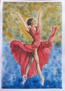 Peinture de moerfa: ballerine rouge