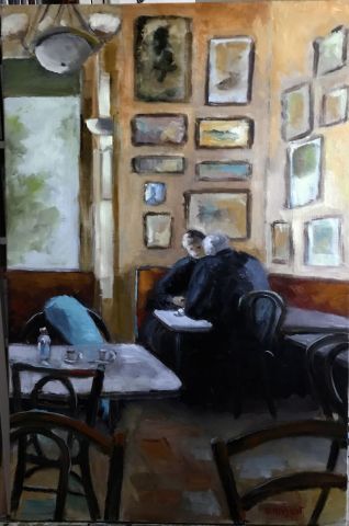 LE TÊTE À TÊTE , CAFÉ LYONNAIS - Peinture - milsant