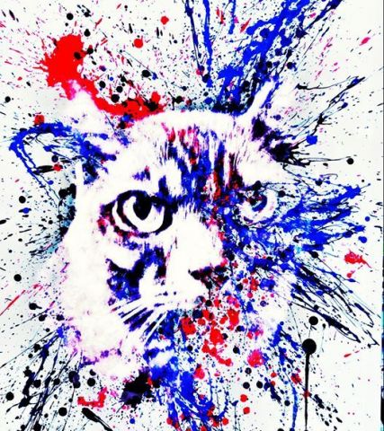 Smoky le chat de l artiste  - Peinture - Eric Vogel