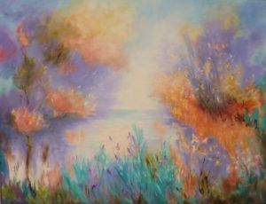 Peinture de LYN LENORMAND: L'étang aux Fées