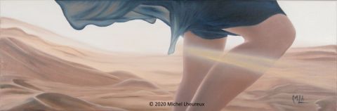 Trek dans le désert - Peinture - Michel Lheureux