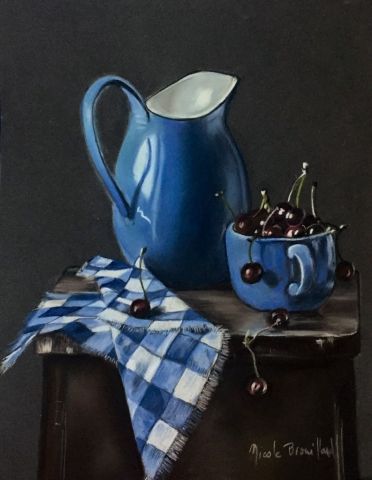 Le pot bleu - Peinture - nicole BROUILLARD
