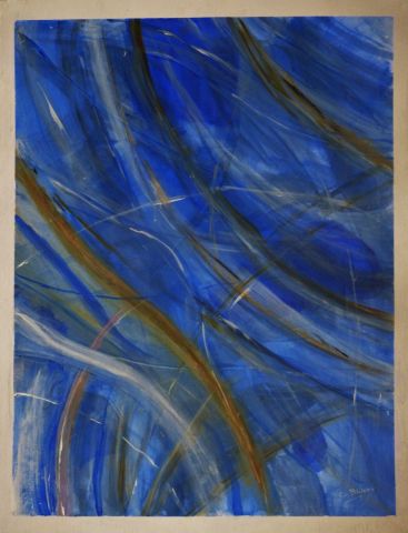 Symphonie en bleu 2 - Peinture - Christian Bligny
