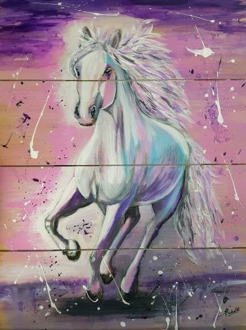 cheval blanc - Peinture - sandrine richalet