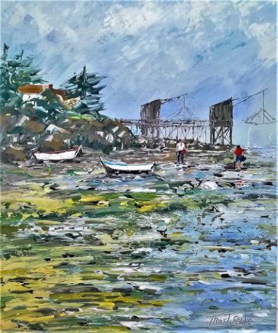 Port Giraud La  ( Plaine sur Mer ) 65 x 54 - Peinture - Felix Trost