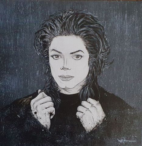 Michael Jackson stranger in Moscow - Peinture - johann mastil