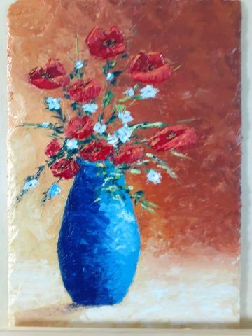 Le vase bleu - Peinture - Art'doises et peintures