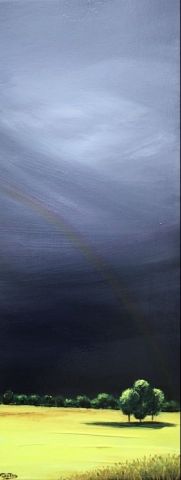 Orage à l'horizon - Peinture - Pittsenzo