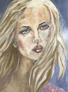 Peinture de Electre: Une blonde dans le vent