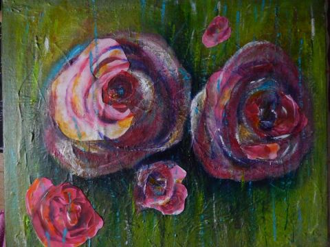 Roses, - Peinture - Jarymo