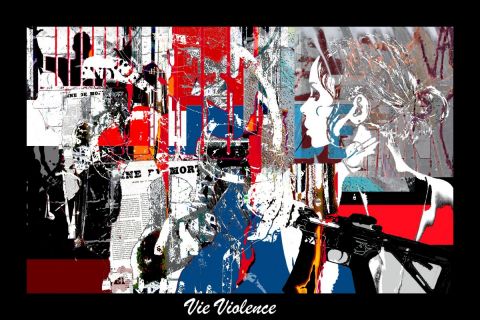 Vie Violence - Peinture - alain Tognetti