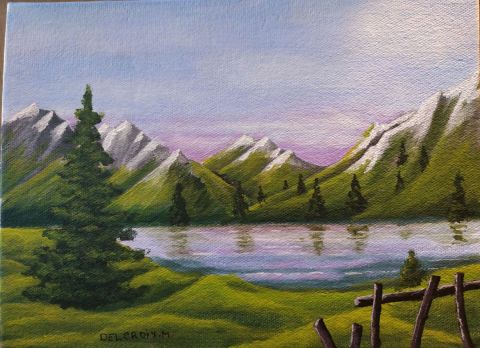 Lac et Montagne  - Peinture - Marcel DELCROIX