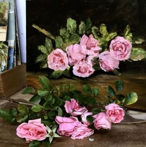 Peinture de milsant:   la branche de roses