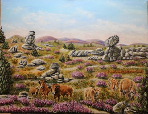 L'artiste enio - N°354 VACHES AUBRAC EN PATURE SUR LE MT LOZERE L'artiste enio - N°354 VACHES AUBRAC EN PATURE SUR LE MT LOZERE