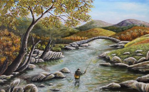 L'artiste enio - N°353 PECHE A LA MOUCHE L'artiste enio - N°353 PECHE A LA MOUCHE