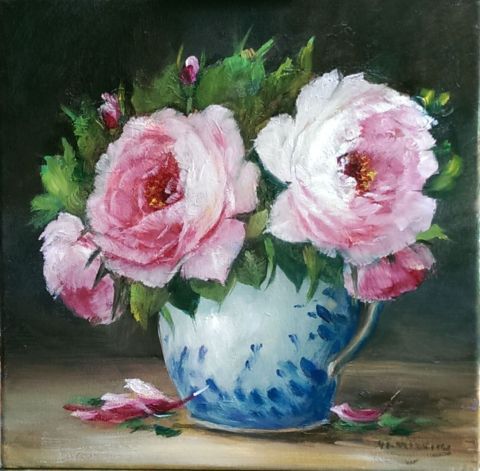 Roses du peintre de l artois - Peinture - chrispaint-flowers