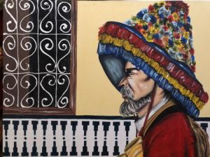 Peinture de Kaloubarts: Porteur d’eau à Marrakech 