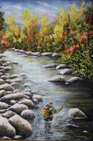 L'artiste enio - N°356  L ALTIER ET LE PECHEUR A LA MOUCHE L'artiste enio - N°356  L ALTIER ET LE PECHEUR A LA MOUCHE