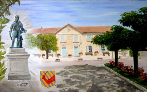 La Mairie et son Héros - Peinture - Marie-Mathilde Dumont La Mairie et son Héros - Peinture - Marie-Mathilde Dumont