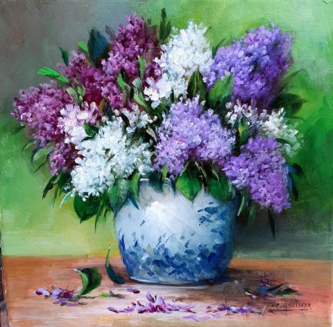 L'artiste chrispaint-flowers - lilas du peintre