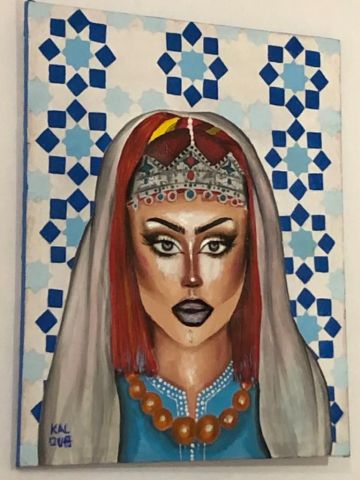 Laa femme amazigh et le zelige. - Peinture - Kaloubarts Laa femme amazigh et le zelige. - Peinture - Kaloubarts