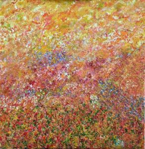 Peinture de jean pierre MALLET: Abstraction fleurie