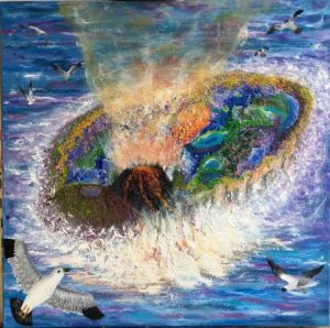 Peinture de jean pierre MALLET: Île volcanique 