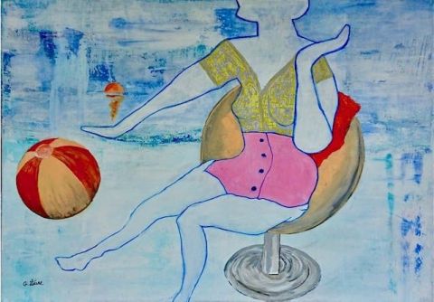 L'artiste Georges Lieevre - Pin-up à la mer