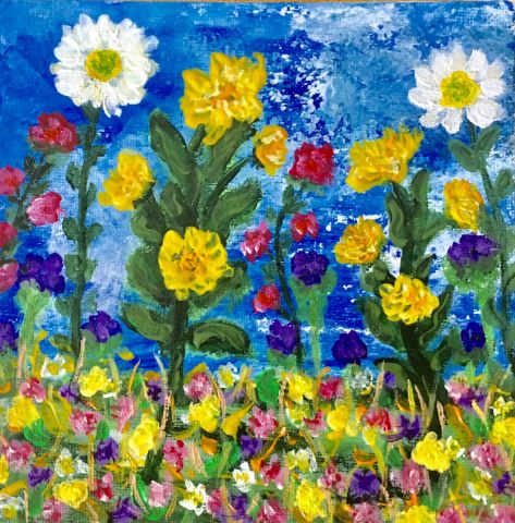 L'artiste jean pierre MALLET - Fleurs en naïveté 