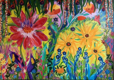 L'artiste jean pierre MALLET - Parterre composition fleurie