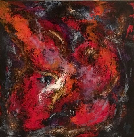 L'artiste jean pierre MALLET - Ciel en abstraction rouge