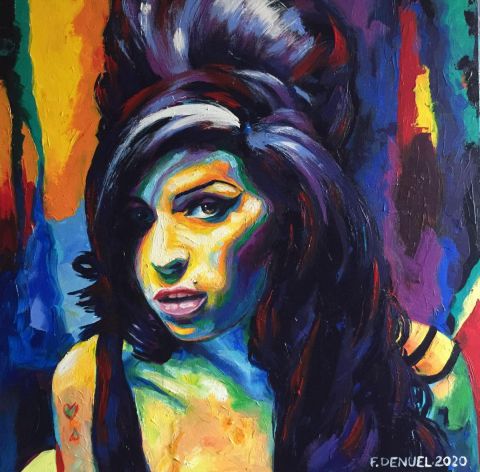 Amy Winehouse - Peinture - FRANCK DENUEL