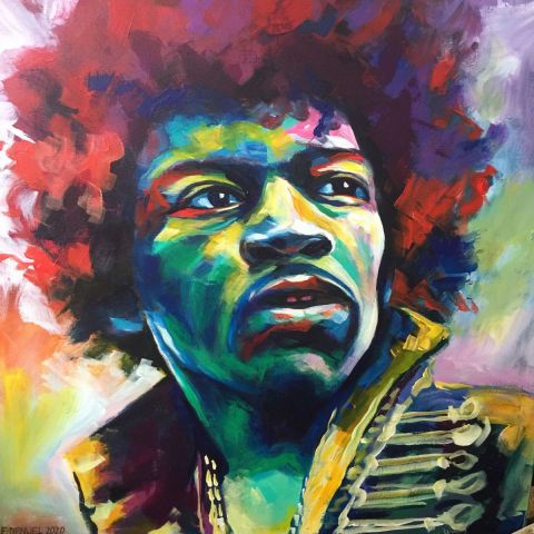 Jimi Hendrix - Peinture - FRANCK DENUEL Jimi Hendrix - Peinture - FRANCK DENUEL