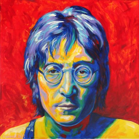 John Lennon - Peinture - FRANCK DENUEL