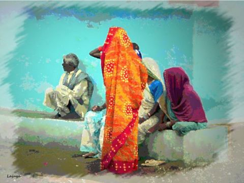 L'artiste Françoise DELEGLISE - Inde 2 scène de rue L'artiste Françoise DELEGLISE - Inde 2 scène de rue