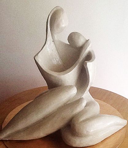 Couple assis - Sculpture - Joseee-Christine