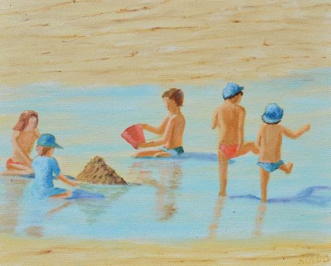 L'artiste christian riado - sur le sable