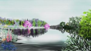 Art_numerique de Françoise DELEGLISE: Printemps sur le lac
