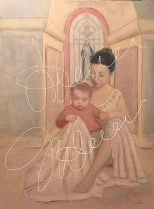 Peinture de Johanne Molaison: Le mère et l’enfant 